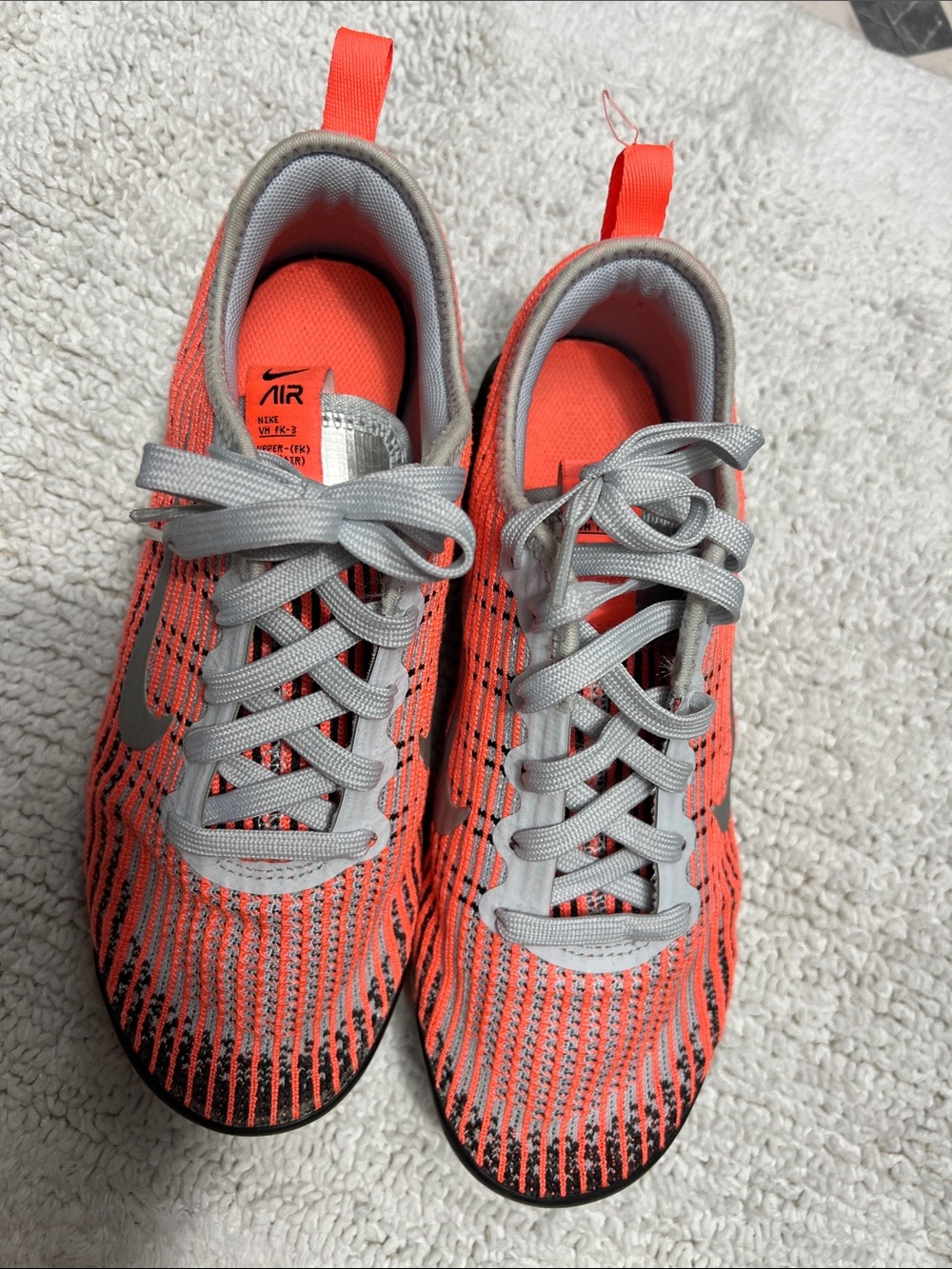 Nike Kids' Orange and Gray Flyknit Sneakers